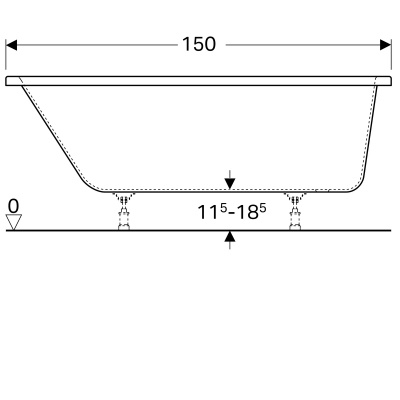 Ванна асимметричная угловая 150x100 Geberit Renova (657350000) Ванна асимметричная угловая 150x100 Geberit Renova (657350000)