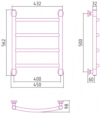 Водяной полотенцесушитель Сунержа - Галант+ 500х400 (00-0200-5040) Водяной полотенцесушитель Сунержа - Галант+ 500х400 (00-0200-5040)