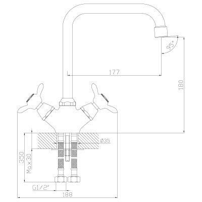 Смеситель Rossinka для кухни (Q02-72)