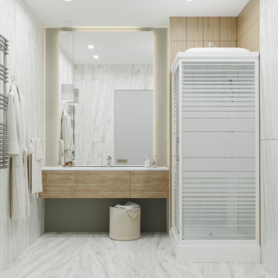 Душевая кабина Тритон "Квадро 120*80 А" прямоуг. низ. подд., Белый, Полосы, ДН4 (8 мест) (Щ0000045508)