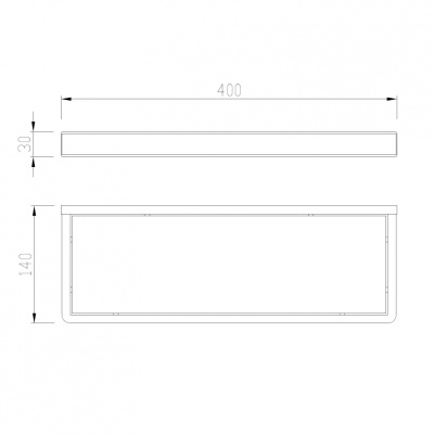 Полка стеклянная ABBER Westen черная матовая (AA1759B)