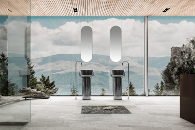 Раковина отдельностоящая прозрачная ABBER Kristall (AT2702Onyx-H)