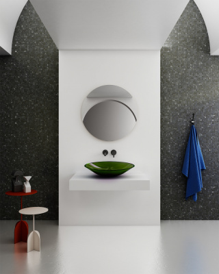 Раковина накладная прозрачная ABBER Kristall зеленая (AT2812Emerald)