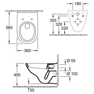 Унитаз подвесной Villeroy & Boch - O.novo (5660H101) Унитаз подвесной Villeroy & Boch - O.novo (5660H101)