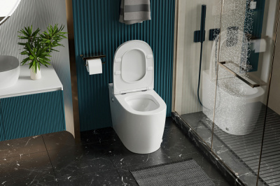 Унитаз ABBER Bequem приставной белый с импульсным смывом (AC1114P)