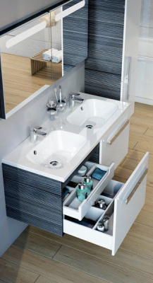 Сдвоенный умывальник Ravak Chrome 1200 с открытым переливом (XJG01112000)