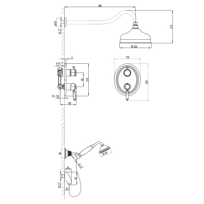 Смеситель Lemark Villa для душа, встраиваемый (LM4829C)