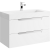 Подвесная тумба Aqwella Cube в белом матовом цвете с двумя ящиками с умывальником из литьевого мрамора (CUB0109W)