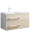 Подвесная левая тумба Aqwella Miami с двумя ящиками с умывальником из литьевого мрамора (Mai.01.09/L)