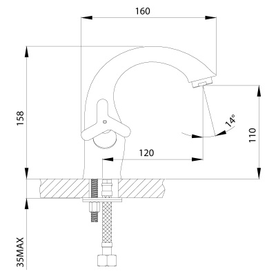 Смеситель Rossinka для раковины (RS40-61) Смеситель Rossinka для раковины (RS40-61)