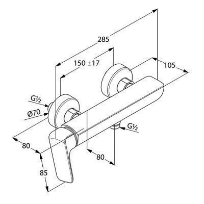Смеситель для душа  Kludi  -  AMEO (416750575)