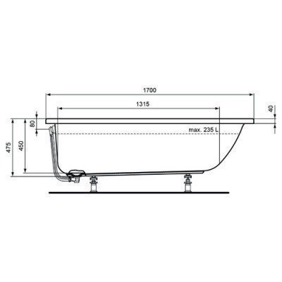 Ванна акриловая Ideal Standard - Connect Air 170x75 (E106401)