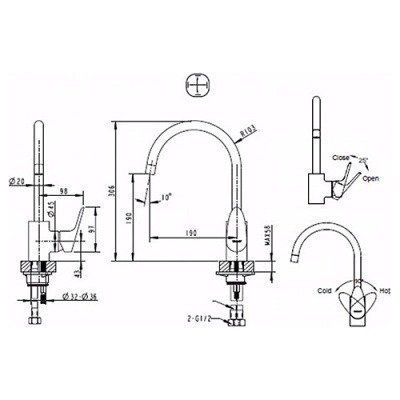 Смеситель для кухни Bravat - Drop (F74898C-1A)