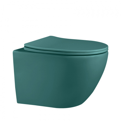 Унитаз ABBER Bequem подвесной темно-зеленый матовый, безободковый (AC1101MBG)