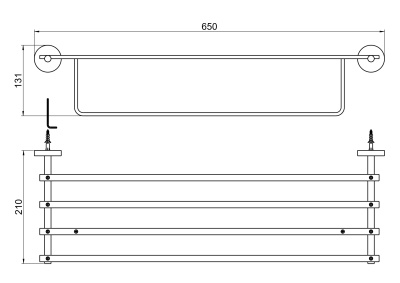 Полка для полотенец AQUATEK БЕТТА (AQ4615CR)