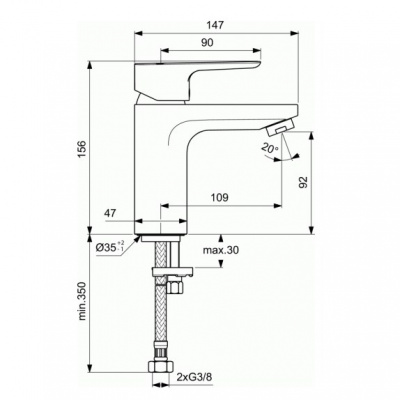 Смеситель для раковины Ideal Standard - CERAPLAN (BC567AA) Смеситель для раковины Ideal Standard - CERAPLAN (BC567AA)