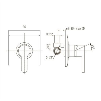 Смеситель 
для душа Paini Arena (92CR690FT1LMKM)