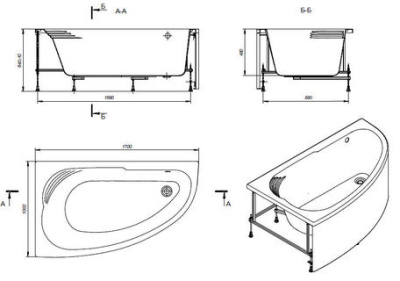 Акриловая ванна Roca Merida 170х100 асимметричная правая белая (ZRU9302993)