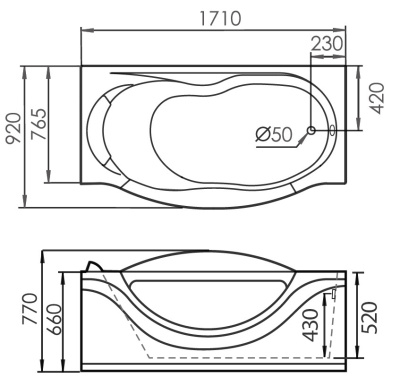 Акриловая ванна Gemy (G9072 K R)