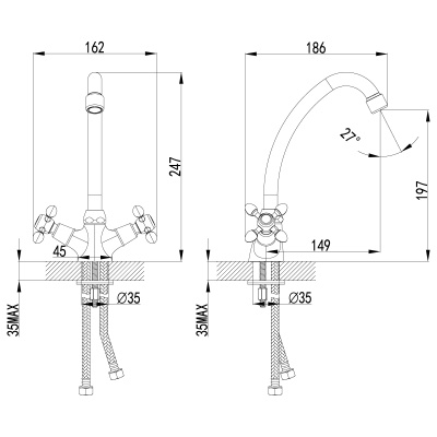 Смеситель Lemark Vista для кухни (LM7604C)
