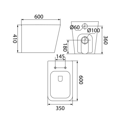 Унитаз приставной, безободковый, Bild, IDDIS (BILRDSEi26)
