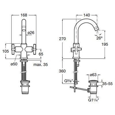 Смеситель для раковины Roca - Loft (5A3043C00)