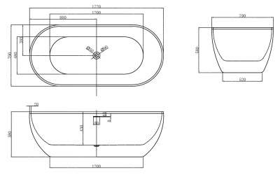 Акриловая ванна ABBER (AB9241)