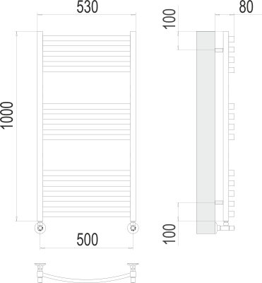 Водяной полотенцесушитель Terminus Палермо П13 500х1000 (4670078530769)