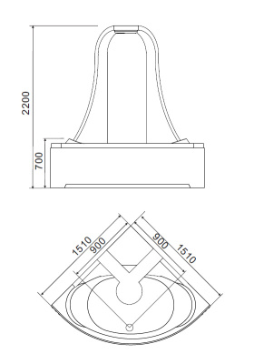 Акриловая ванна Gemy (G9069 K)