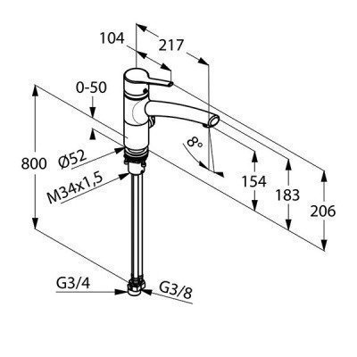 Смеситель для кухни  Kludi  -  TRENDO (335790575)