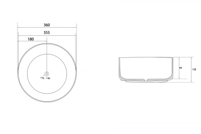Раковина накладная ABBER Bequem серая матовая (AC2108MG)