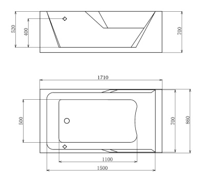 Акриловая ванна Gemy (G9066 II O L)