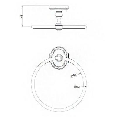 Держатель полотенца Bronze de Luxe ROYAL (R25004)