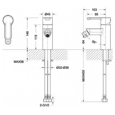 Смеситель для биде Bravat - Stream (F33783C)