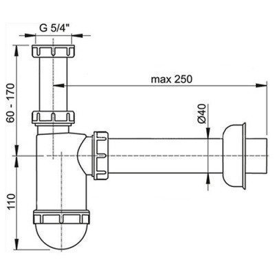 Сифон для умывальника - AlcaPlast Ø40 (A43)