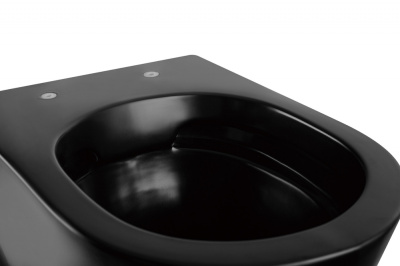 Унитаз ABBER Bequem подвесной черный матовый, безободковый (AC1103MB)