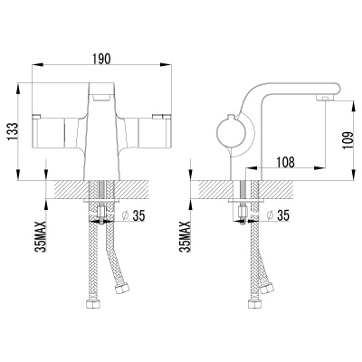 Смеситель Lemark Yeti для раковины, термостатический (LM7836C)