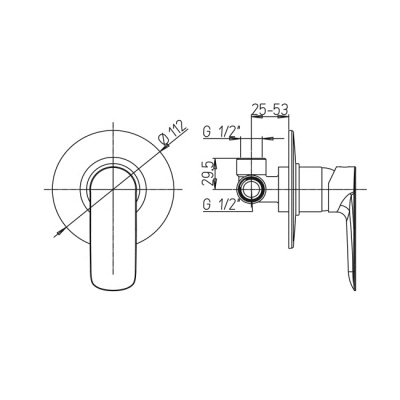 Смеситель 
для душа Paini Nove (09CR690)