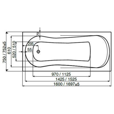 Ванна акриловая Roca - Uno 160x75 (ZRU9302869)