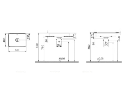 Раковина VitrA Metropole 50 см  белая (7534B003-0673)