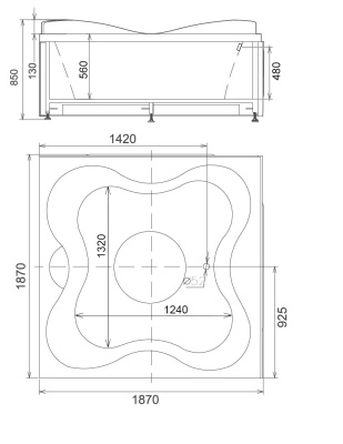 Акриловая ванна Gemy (G9089 O L)