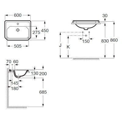 Раковина подвесная Roca - Carmen 65 (3270A5003)