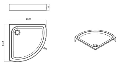 AM.PM Like Solo Slide Поддон для душ. ограждения, 90x90, белый акрил (W83T-315-090W)
