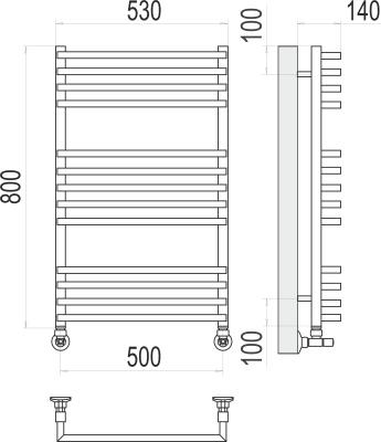Водяной полотенцесушитель Terminus Берн П13 500х800 (4670078513403)
