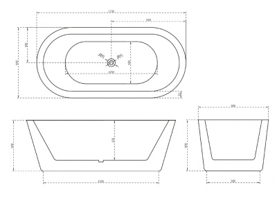 Акриловая ванна ABBER (AB9345-1.7)