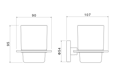 Стакан с держателем AQUATEK ОБЕРОН (AQ4204CR)