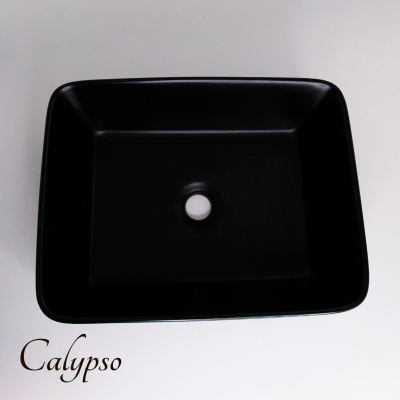 Раковина чёрная накладная Calypso прямоугольная 475х370х140мм (CS2074-MB)