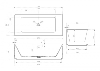 Ванна из искусственного камня ABBER Stein (AS9602)
