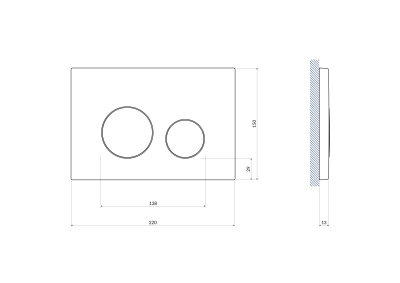 Кнопка Cersanit TWINS пластик белый матовый (63526) Кнопка Cersanit TWINS пластик белый матовый (63526)
