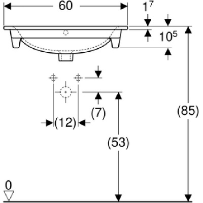 Раковина Geberit Renova Plan 60 см, белый (122260000)
